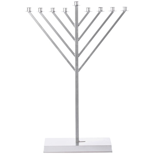Vintiquewise Large Metal Silver Coated Hanukkah Menorah 3 Ft. for Synagogue - QI003814.M