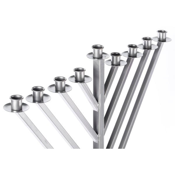Vintiquewise Large Metal Silver Coated Hanukkah Menorah 3 Ft. for Synagogue - QI003814.M