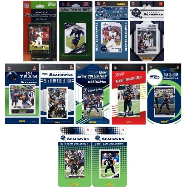Williams & Son Saw & Supply C&I Collectables SEAHAWKS1218TS NFL Seattle Seahawks 12 Different Licensed Trading Card Team Sets - SEAHAWKS1218TS