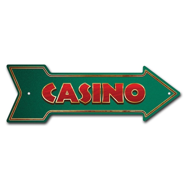 Signmission Casino Arrow Sign Funny Home Decor 18in Wide - P-ARROW-999922