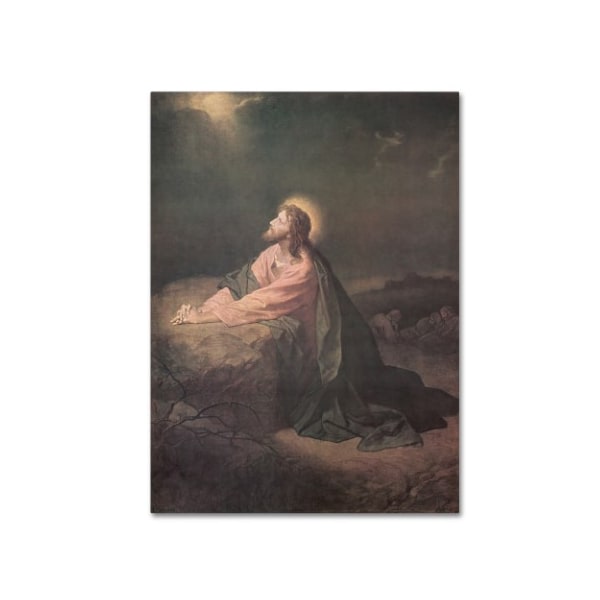 Trademark Fine Art Heinrich Hofmann 'Christ in the Garden of Gethsemane' Canvas Art, 18x24 - ALI10068-C1824GG
