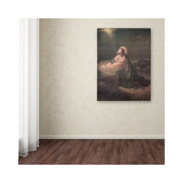 Trademark Fine Art Heinrich Hofmann 'Christ in the Garden of Gethsemane' Canvas Art, 18x24 - ALI10068-C1824GG