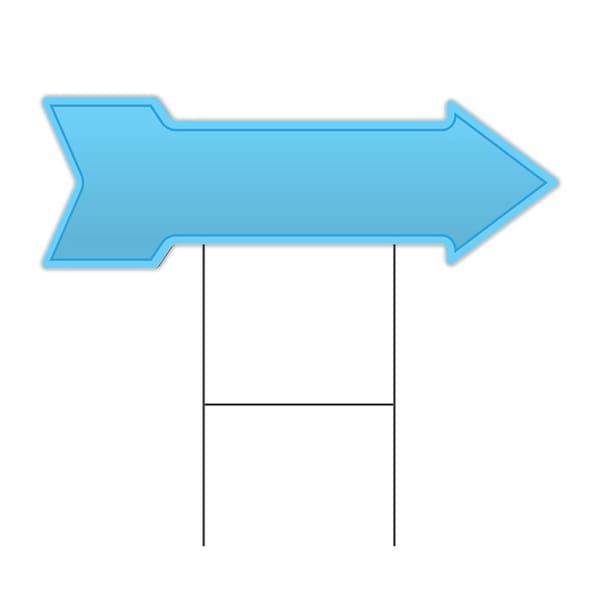 Signmission Light Blue Arrow Yard Sign Funny Home Decor 30in Wide - C-ARROW10-DS-999774
