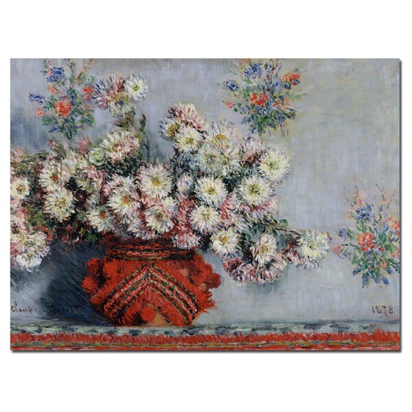 Trademark Fine Art Claude Monet 'Chrysanthemums, 1878' Canvas Art, 24x32 - BL0165-C2432GG