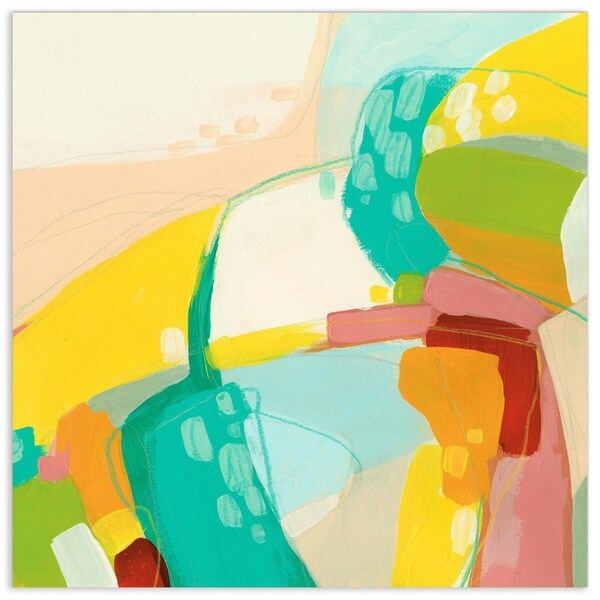 Solid Storage Supplies 38 x 38 in. Chroma 3 Abstract Colorful Frameless Tempered Glass Panel Contemporary Wall Art - SO2573398