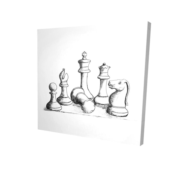 Begin Home Decor 16 x 16 in. Chess Game Pieces-Print on Canvas - 2080-1616-SP62