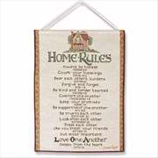 Manual Woodworkers & Weavers Manual Woodworkers & Weavers 08038X Bannerette Home Rules Tapestry 13 x 18 - HWHRWV