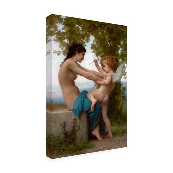 Trademark Fine Art Bouguereau 'A Young Girl Defending Herself against Eros' Canvas Art, 22x32 - AA01658-C2232GG