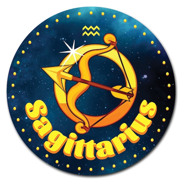 Signmission Sagittarius Circle Vinyl Laminated Decal - D-12-CIR-SAGITTARIUS