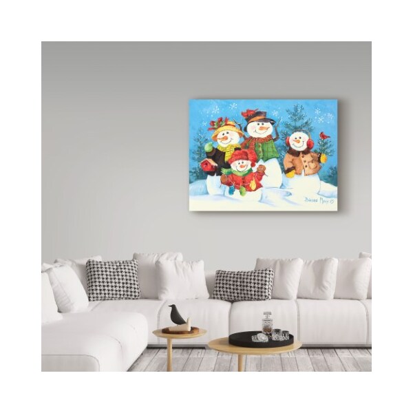 Trademark Fine Art Barbara Mock ' Snowman Family' Canvas Art, 24x32 - ALI39111-C2432GG
