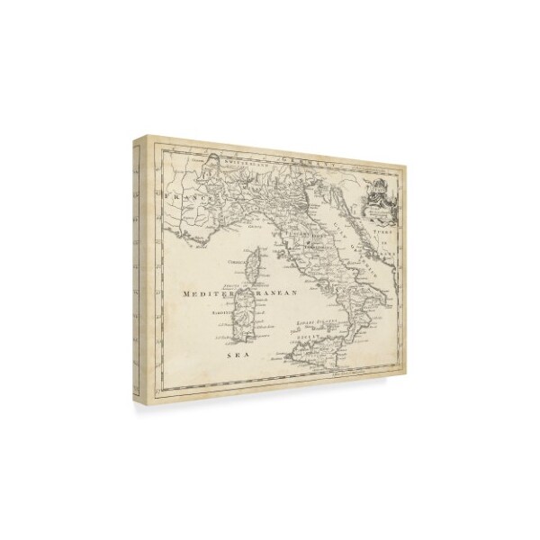 Trademark Fine Art T. Jeffreys 'Map Of Italy' Canvas Art, 35x47 - WAG00204-C3547GG
