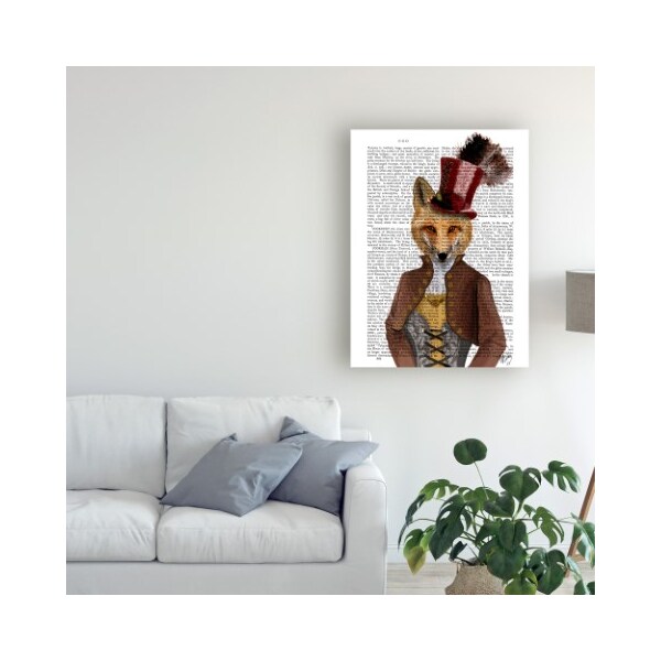 Trademark Fine Art Fab Funky 'Vivienne Steampunk Fox' Canvas Art, 18x24 - WAG12314-C1824GG