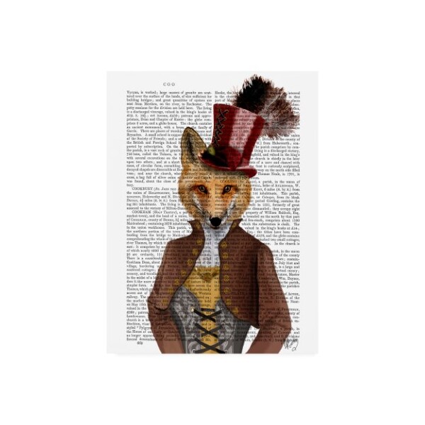 Trademark Fine Art Fab Funky 'Vivienne Steampunk Fox' Canvas Art, 18x24 - WAG12314-C1824GG