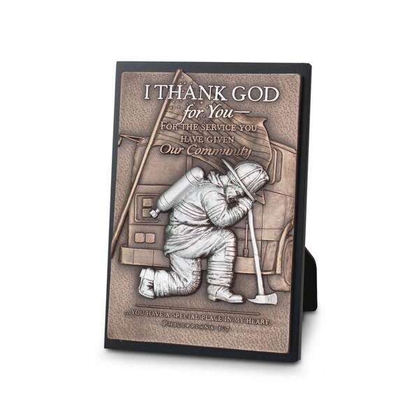 Lighthouse Christian Products Small Plaque - Moments of Faith-Fireman - No. 20758 - 89343