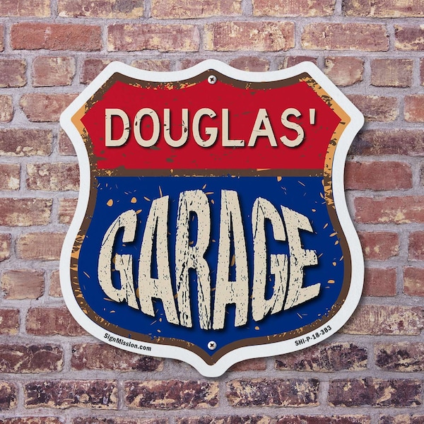 Signmission Douglas's Garage, 6 inch X 6 inch, Plastic Sign, 2PK - SHI-P-2PACK-6-383-DOUGLAS