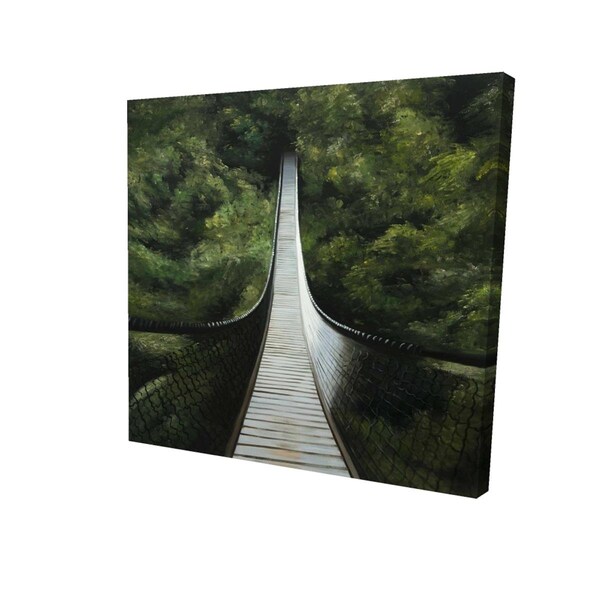 Begin Home Decor 16 x 16 in. Suspended Bridge in the Forest-Print on Canvas - 2080-1616-LA145