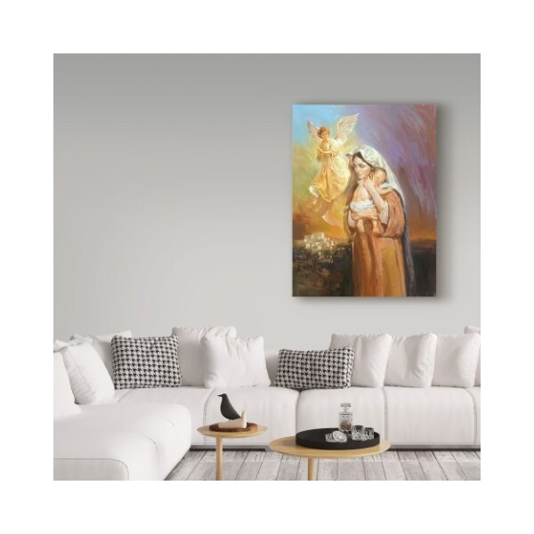 Trademark Fine Art Hal Frenck 'Mary And Angel' Canvas Art, 14x19 - ALI35605-C1419GG