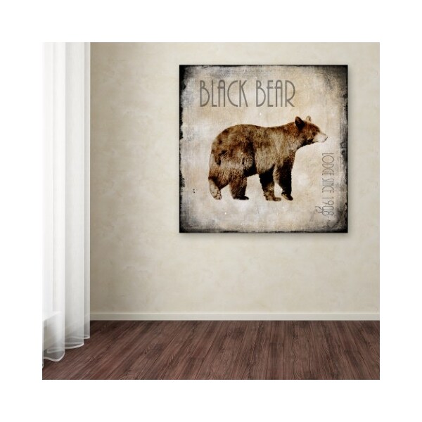 Trademark Fine Art LightBoxJournal 'Moose Lodge 2 - Black Bear' Canvas Art, 18x18 - ALI10299-C1818GG