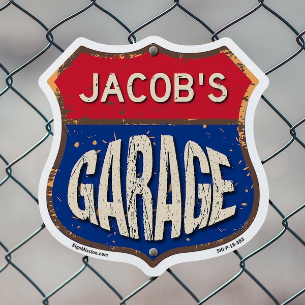 Signmission Jacob's Garage, 12 Inch X 12 Inch, Plastic Sign - SHI-P-12-383-JACOB