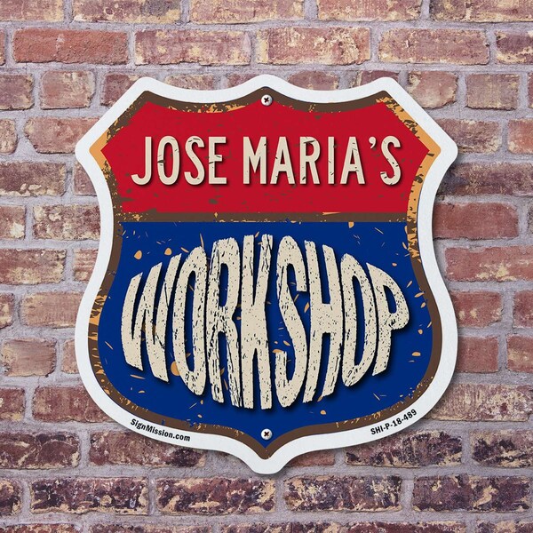 Signmission Jose Maria's Workshop, 12 inch X 12 inch, Plastic Sign, 2PK - SHI-P-2PACK-12-489-JOSE MARIA
