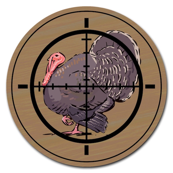 Signmission Turkey Hunter Circle Vinyl Laminated Decal - D-8-CIR-TURKEY HUNTER
