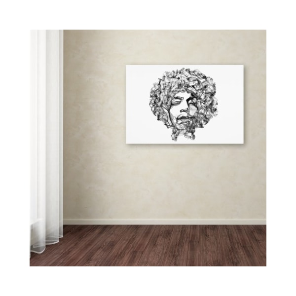 Trademark Fine Art Octavian Mielu 'Jimi Hendrix' Canvas Art, 12x19 - ALI17206-C1219GG