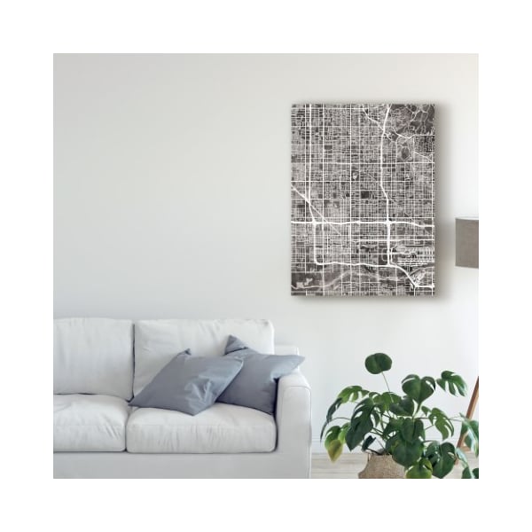Trademark Fine Art Michael Tompsett 'Phoenix Arizona City Map Black' Canvas Art, 24x32 - MT02271-C2432GG