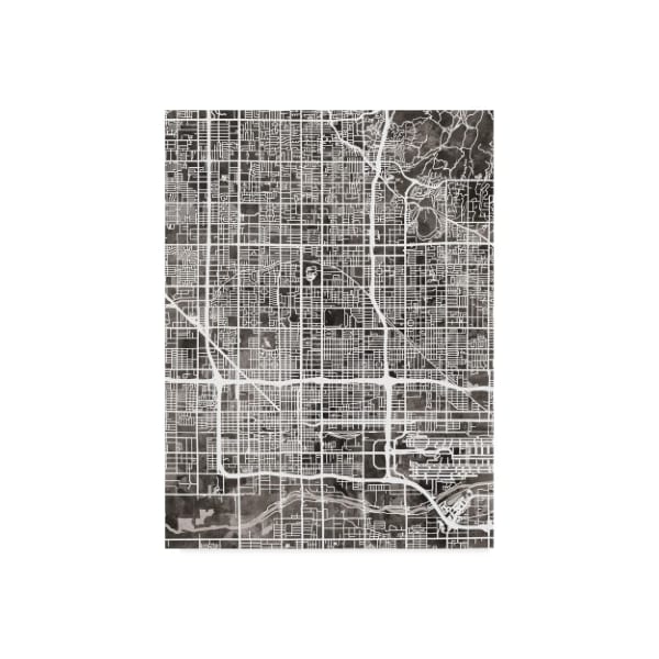 Trademark Fine Art Michael Tompsett 'Phoenix Arizona City Map Black' Canvas Art, 24x32 - MT02271-C2432GG
