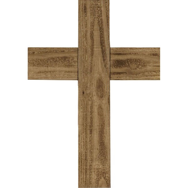 Ekena Millwork 12"W x 16"H x 3/4"D Vintage Farmhouse Cross, Barnwood Decor Collection, Natural Barnwood - DECR012X016X0750CRSUF