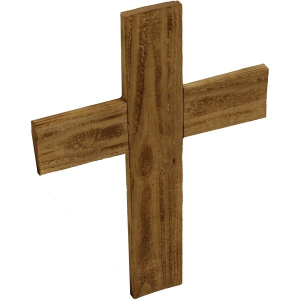 Ekena Millwork 12"W x 16"H x 3/4"D Vintage Farmhouse Cross, Barnwood Decor Collection, Natural Barnwood - DECR012X016X0750CRSUF