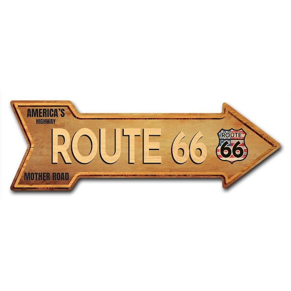 Signmission Route 66 Arrow Decal Funny Home Decor 24in Wide - D-A-8-999627