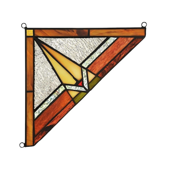 Lightning Desmund Mission Tiffany-Glass Window Panel 8 in. - CH3P430AM08-CGP