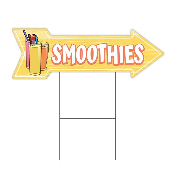 Signmission Smoothies Arrow Yard Sign Funny Home Decor 36in Wide - C-ARROW12-DS-999611