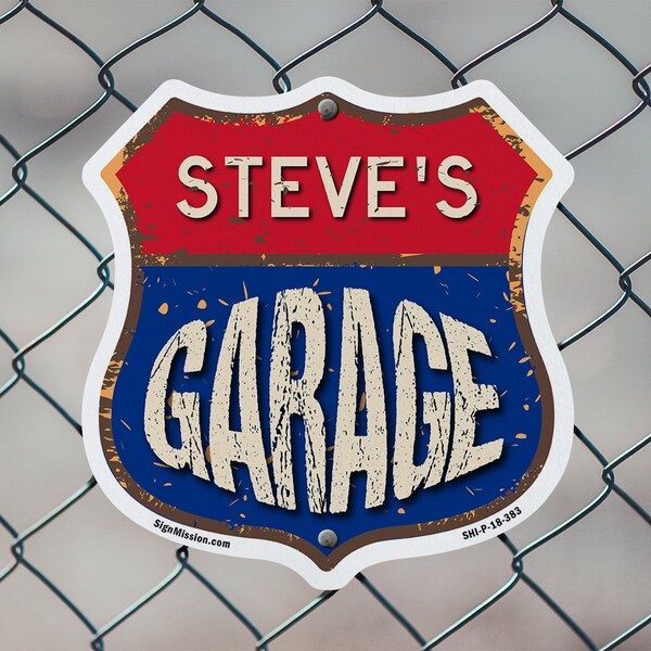 Signmission Steve's Garage, 18 inch X 18 inch, Plastic Sign, 2PK - SHI-P-2PACK-18-383-STEVE
