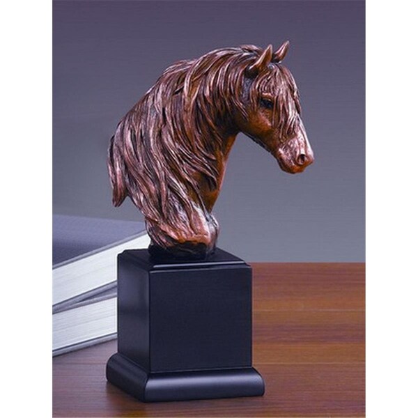 Marian Imports Marian Imports F55144 Horse Head Bronze Plated Resin Sculpture - 5 x 5 x 9 in. - 55144