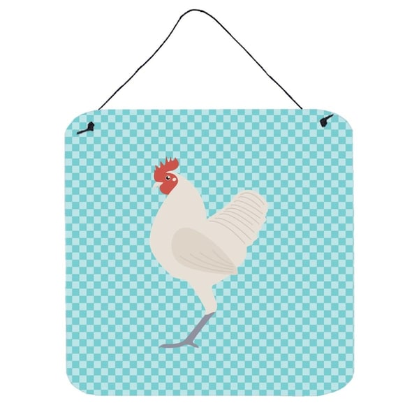 Micasa German Langshan Chicken Blue Check Wall or Door Hanging Prints6 x 6 in. - MI627864