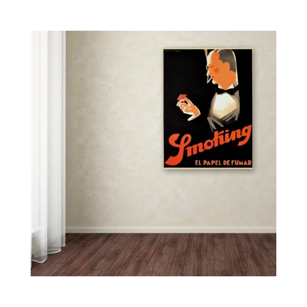 Trademark Fine Art Vintage Apple Collection 'Art Deco Smoking' Canvas Art, 24x32 - ALI6497-C2432GG