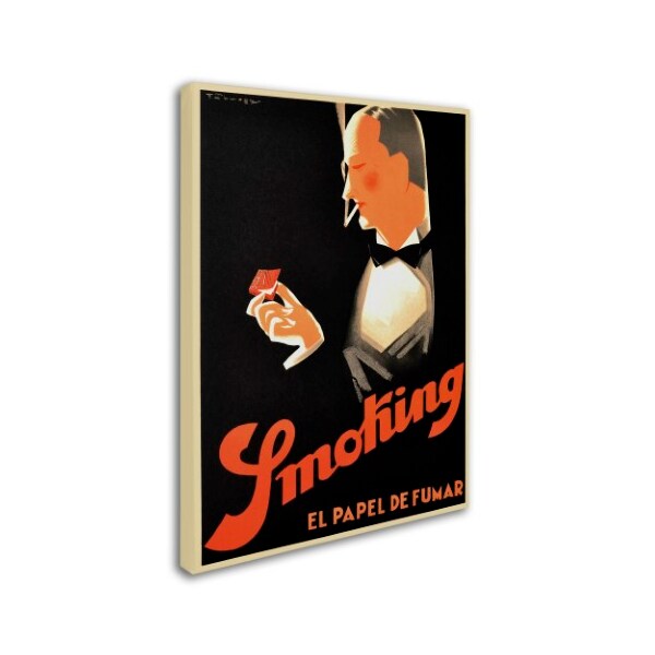 Trademark Fine Art Vintage Apple Collection 'Art Deco Smoking' Canvas Art, 24x32 - ALI6497-C2432GG