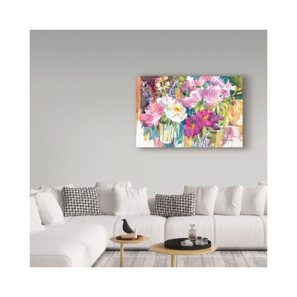 Trademark Fine Art Annelein Beukenkamp 'Plethora Of Peonies' Canvas Art, 12x19 - ALI38164-C1219GG