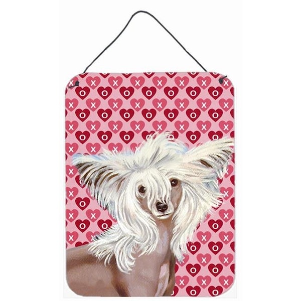 Carolines Treasures Carolines Treasures LH9167DS1216 Chinese Crested Hearts Love and Valentines Day Aluminium Metal Wall Or Door Hanging Prints - 12 x 16 in. - LH9167DS1216