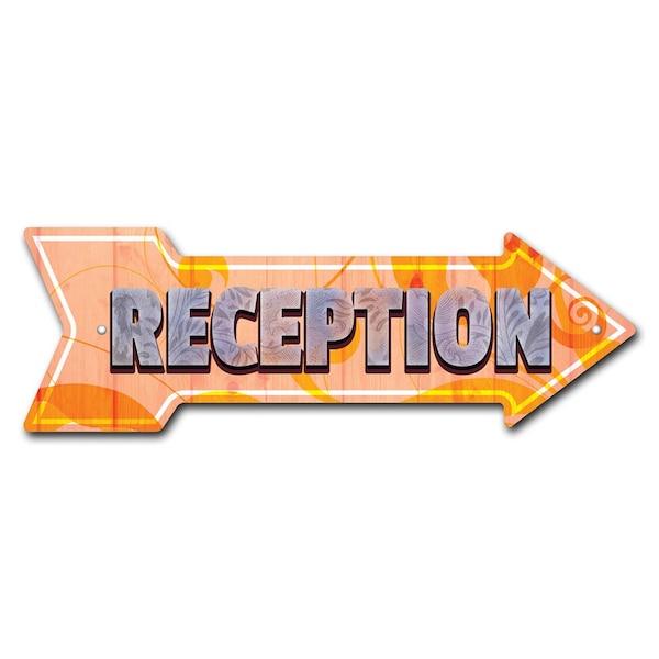 Signmission Reception Arrow Sign Funny Home Decor 18in Wide - P-ARROW-999647