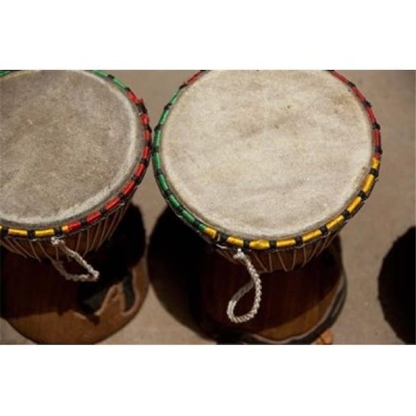 Thinkandplay Gambia Banju Wooden Drums Musical Instrument Poster Print by Cindy Miller Hopkins; 17 x 11 - TH915559