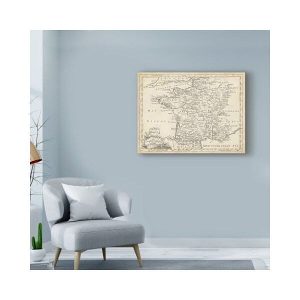 Trademark Fine Art T. Jeffreys 'Map Of France' Canvas Art, 35x47 - WAG00203-C3547GG