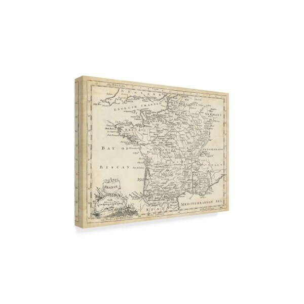 Trademark Fine Art T. Jeffreys 'Map Of France' Canvas Art, 35x47 - WAG00203-C3547GG
