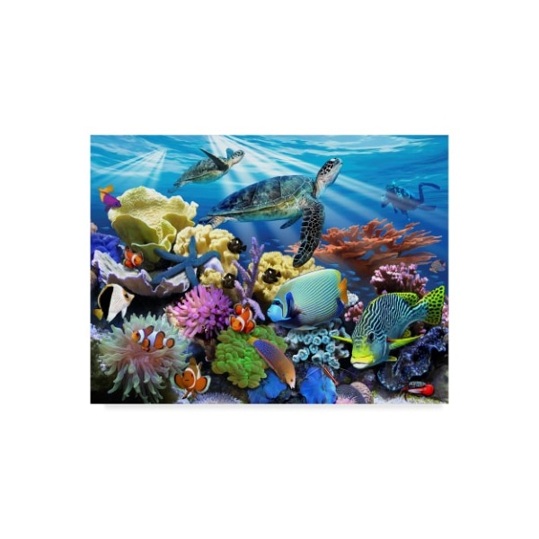 Trademark Fine Art Howard Robinson 'Reef Turtles' Canvas Art, 14x19 - ALI23920-C1419GG