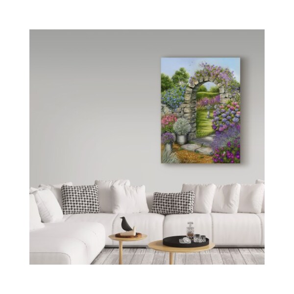 Trademark Fine Art Janet Pidoux 'Cottage Garden Arch' Canvas Art, 18x24 - ALI36626-C1824GG