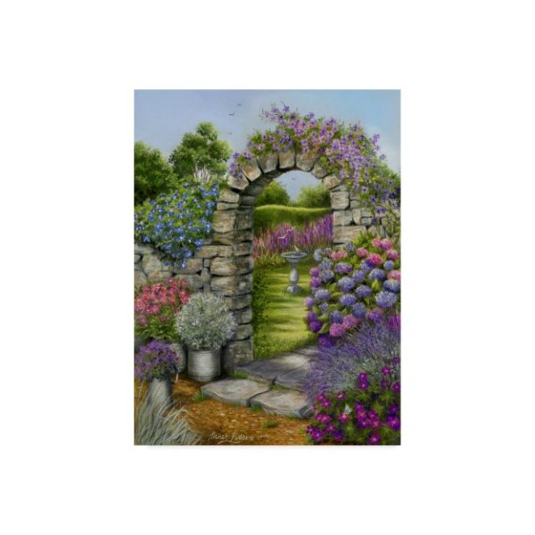 Trademark Fine Art Janet Pidoux 'Cottage Garden Arch' Canvas Art, 18x24 - ALI36626-C1824GG