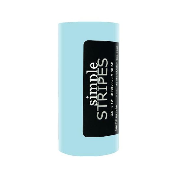 Borders Unlimited Borders Unlimited 30029 3.5 in. x 12 ft. Simple Stripes; Seaside Blue - 30029