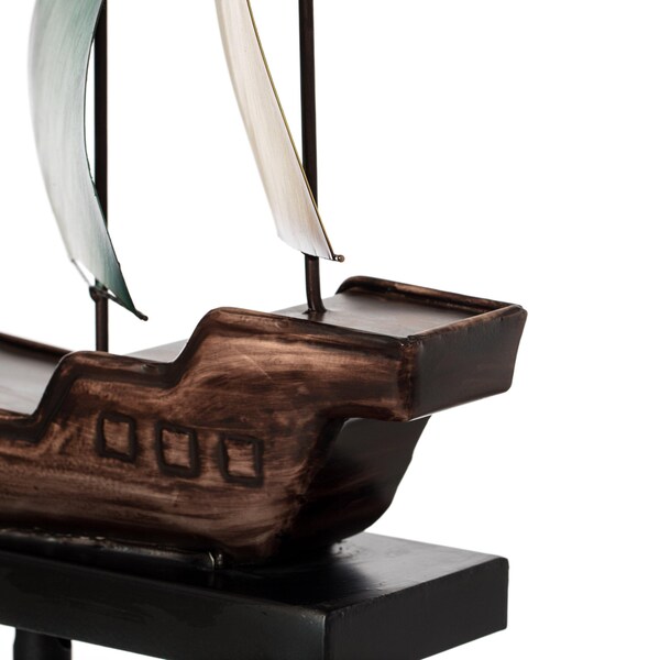 Vintiquewise Nautical Home Decor Metal Sailboat Centerpiece Ship Decor Desktop Decoration, Color - QI004320-C