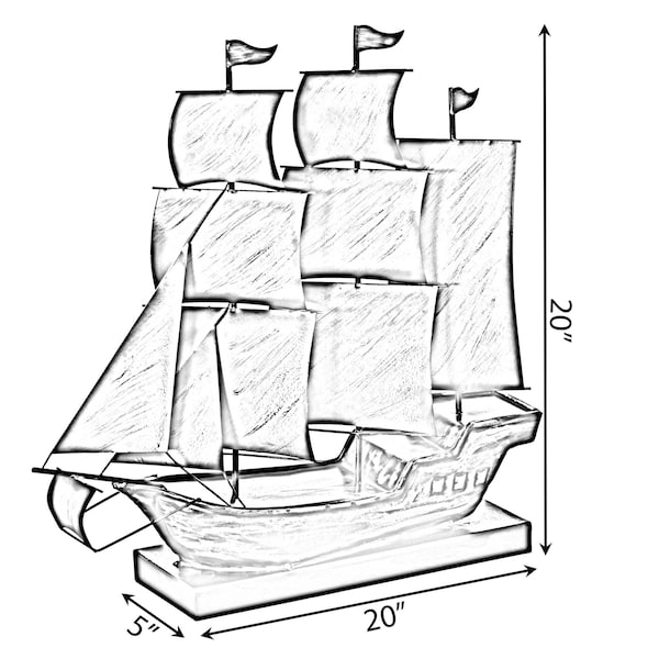 Vintiquewise Nautical Home Decor Metal Sailboat Centerpiece Ship Decor Desktop Decoration, Color - QI004320-C